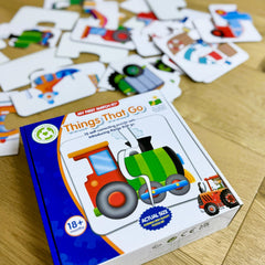 The Learning Journey airplane card invites discussion on travel and colors.