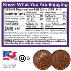 THE MADELAINE CHOCOLATE COMPANY Easter gold coins with embossed design for elegant party favors.