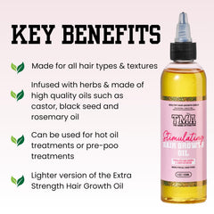 The Mane Attraction hair oil massaged into the scalp for nourishment and moisture.