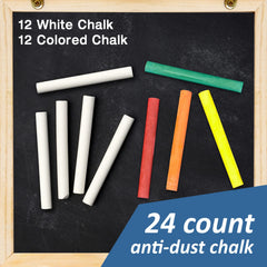 The Mega Deals colored chalk 3-inch sticks offer vibrant visuals for charts and drawings.