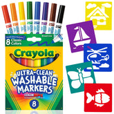 The Mega Deals kids markers 8-count set ready for colorful art projects.