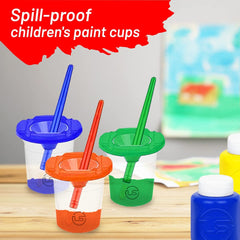 The Mega Deals kids paint set lids keep paints fresh between sessions.