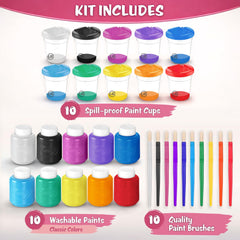 The Mega Deals Kids Painting Set color palette swatches showcase vibrant hues for imaginative art.