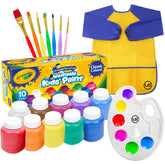 The Mega Deals Kids Painting Set with 10 colors and palette invites colorful, mixable creativity.