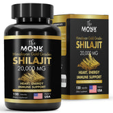 The MONK Organic Shilajit Gold Grade Plus bottle for daily energy support