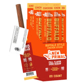 The New Primal buffalo chicken sticks in a 20-count pack for busy days