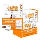 The New Primal Snack Mates Chicken and Maple Stick mini jerky in lunchbox, ideal for school snacks