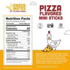 The New Primal Snack Mates Chicken Pizza Meat Stick is nut-free and kid-friendly