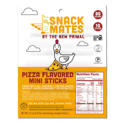 The New Primal Snack Mates Chicken Pizza Meat Stick packaging front, kid-friendly snack