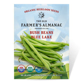 The Old Farmer's Almanac Blue Lake bush bean seeds pack for home gardens