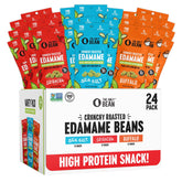 The Only Bean Crunchy Roasted Edamame front view, protein-packed, low-carb snacking.