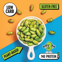The Only Bean Crunchy Edamame Wasabi Soy Sauce pack delivers zesty heat.