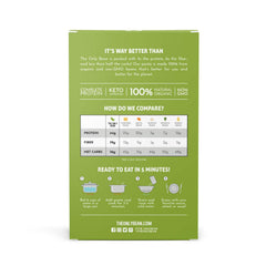 The Only Bean edamame fettuccine cooked plate showcasing protein-rich plant noodles.