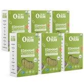 The Only Bean edamame fettuccine pack label shows organic certification for clean eating.