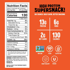The Only Bean buffalo edamame snack bag, keto-friendly low-carb crunch.
