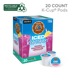The Original Donut Shop iced refreshers brew-over-ice setup highlights café-style flavor at home.