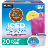 The Original Donut Shop Mango Dragonfruit Lemonade iced refreshers pod close-up for a quick, chilled caffeine lift.