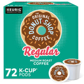 The Original Donut Shop Regular K-Cup pods showcase convenient single-serve freshness for Keurig brewers.