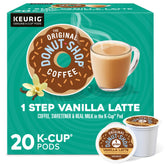 The Original Donut Shop Vanilla Latte pods in package for quick morning latte convenience