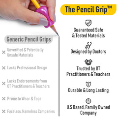 Close-up of The Pencil Grip soft latex-free material for comfortable writing.