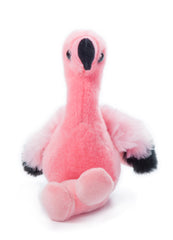 The Petting Zoo flamingo plush with wings spread invites storytelling adventures.