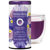 The Republic of Tea Beautifying Botanicals Beauty Sleep Chamomile Rose tea bag steeping for nightly hydration.