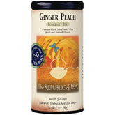 The Republic of Tea ginger-peach-black-tea bag for a flavorful morning ritual.