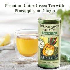 The Republic of Tea Premium green tea leaves with ginger.