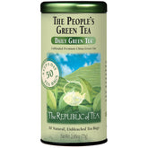 The Republic of Tea Peoples Green Tea tin with 50 sachets for a balanced afternoon pick-me-up.
