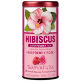 Raspberry Rose Hibiscus tea tin by The Republic of Tea for everyday use.