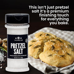 The Spice Lab salt poured over pretzels for a non-melting finish.