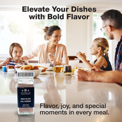 The Spice Lab Kala Namak pour shows a versatile salt for vegan scrambles and savory dishes.