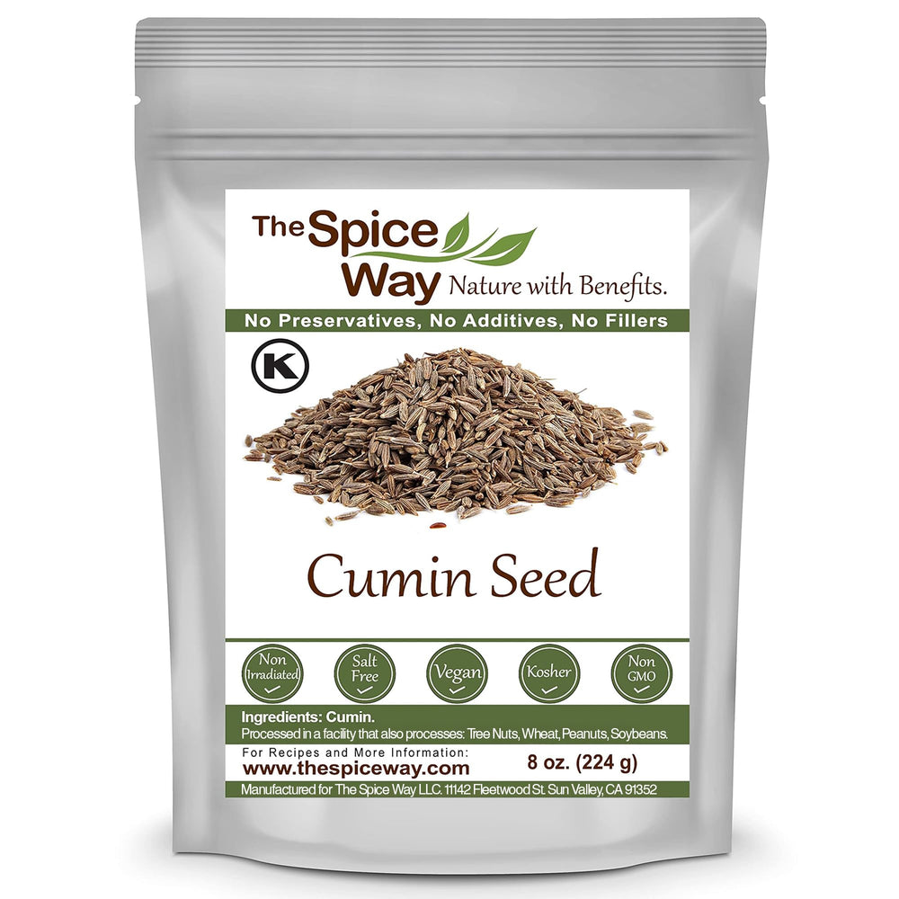 The Spice Way cumin seeds in a resealable bag for bold flavor in beans and rice.