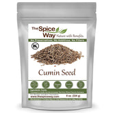 The Spice Way cumin seeds in a resealable bag for bold flavor in beans and rice.