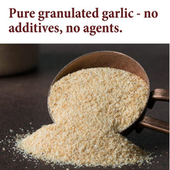 The Spice Way Granulated Garlic sealed bag preserves aroma for quick meals.