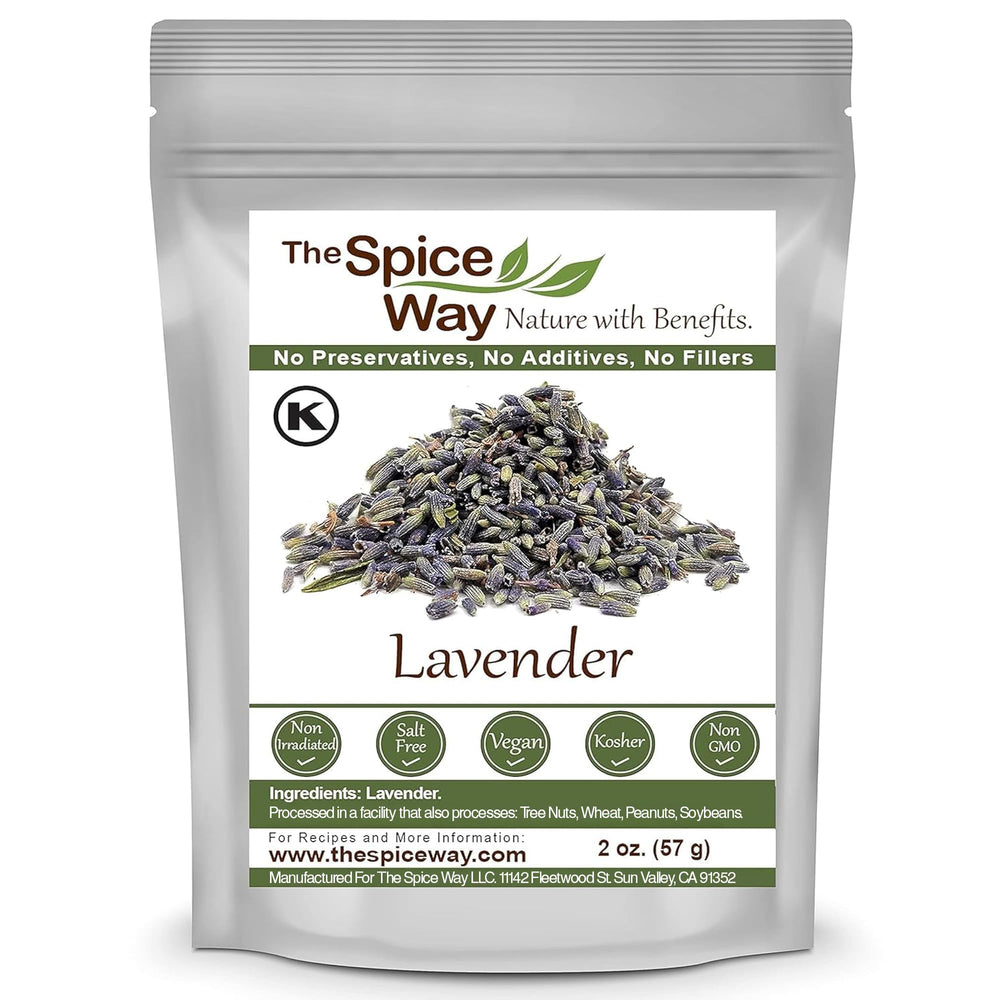 The Spice Way lavender flowers in a tea setup, offering fragrant, calming aroma.