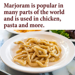 Ground marjoram leaves in fine powder for quick flavor boosts.