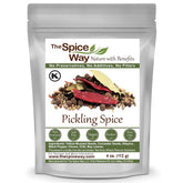The Spice Way Pickling Spice jar shows a premium blend for crisp pickles.