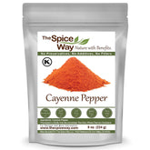 The Spice Way Red Pepper cayenne ground 8oz for bold flavor and versatility.