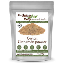 The Spice Way True Cinnamon Ceylon Powder jar for baking and tea flavor.