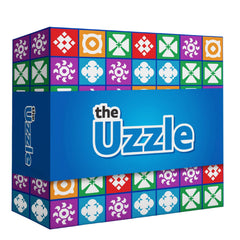 The Uzzle 3.0 board game parts with bright blocks for easy handling.