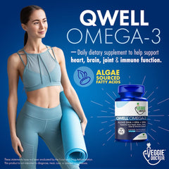 The Veggie Doctor algae-oil blend with DHA EPA DPA highlights plant-based potency.