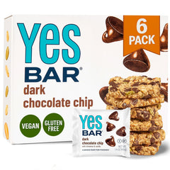 The YES Bar dark chocolate chip pack, a convenient clean snack.