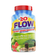 The20 Flow bottle label highlights a gluten-free, plant-based formula for daily vitality.