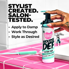 The Doux Silk Protein Aloe formula highlights hydration and shine for curls.