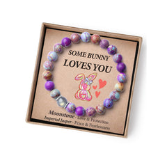 THEMEROL Moonstone Bracelet on wrist, a bright spring accessory.