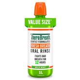 TheraBreath Fresh Breath Mouthwash bottle labeled for long lasting freshness