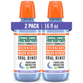 TheraBreath Overnight Mouthwash bottle highlights chamomile mint flavor for a soothing nightly rinse