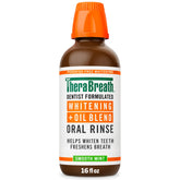 TheraBreath Whitening + Oil Blend bottle for peroxide-free whitening.