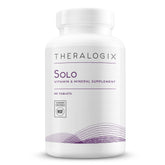 Theralogix Solo multivitamin bottle front shows daily wellness potential.